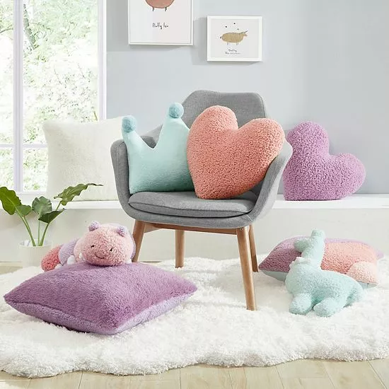 Koolaburra By UGG Loveheart Kids Throw Pillow Pink Salt 2 Koolaburra By UGG Loveheart Kids Throw Pillow Pink Salt - Image 2