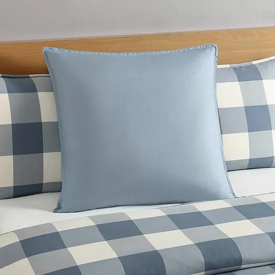 Koolaburra By UGG Koolawash Solid 2-Pack Euro Shams Winter Blue 2 Koolaburra By UGG Koolawash Solid 2-Pack Euro Shams Winter Blue - Image 2