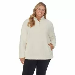 Plus Size Koolaburra By UGG Sherpa Pullover With Faux Suede Trim Blue -Koolaburra by UGG shop unnamed file 1281