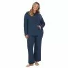 Plus Size Koolaburra By UGG Sweater Knit Pajama Top & Wide Leg Pajama Pants Set Olive