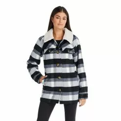 Women's Koolaburra By UGG Sherpa-Collar Shacket Green Dk G -Koolaburra by UGG shop unnamed file 179