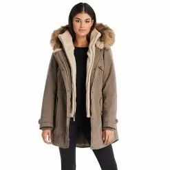 Women's Koolaburra By UGG Faux-Fur Hood Inner-Vest Puffer Coat Olive -Koolaburra by UGG shop unnamed file 203