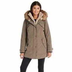 Women's Koolaburra By UGG Faux-Fur Hood Inner-Vest Puffer Coat Olive -Koolaburra by UGG shop unnamed file 206