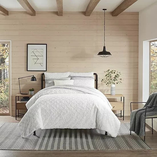 Koolaburra By UGG Bella Faux Fur Comforter Set With Shams Frost Gray 1 Koolaburra By UGG Bella Faux Fur Comforter Set With Shams Frost Gray