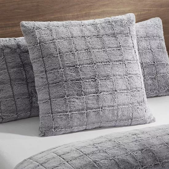 Koolaburra By UGG Izzel Faux Fur Comforter Set With Shams Cocoa Gray 6 Koolaburra By UGG Izzel Faux Fur Comforter Set With Shams Cocoa Gray - Image 6