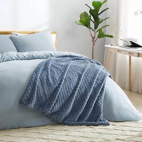 Koolaburra By UGG Octavia Faux Fur Throw Citadel 2 Koolaburra By UGG Octavia Faux Fur Throw Citadel - Image 2