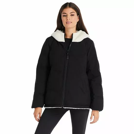 Women's Koolaburra By UGG Reversible Sherpa Puffer Jacket Black 7 Women's Koolaburra By UGG Reversible Sherpa Puffer Jacket Black - Image 7