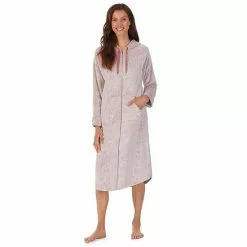Women's Koolaburra By UGG Plush Hooded Zip Robe With Kangaroo Pocket Old Rose -Koolaburra by UGG shop unnamed file 485