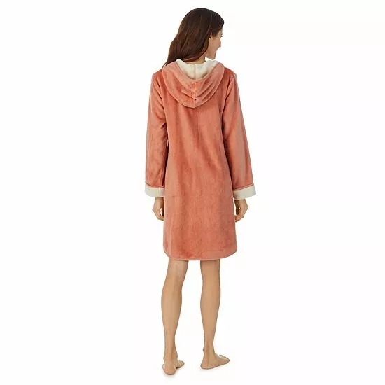 Women's Koolaburra By UGG Plush Hooded Zip Robe Cafe Creme 2 Women's Koolaburra By UGG Plush Hooded Zip Robe Cafe Creme - Image 2