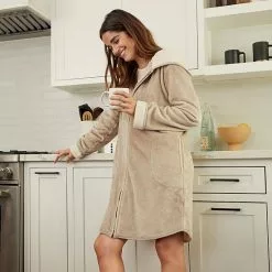 Women's Koolaburra By UGG Plush Hooded Zip Robe Cafe Creme 15 Women's Koolaburra By UGG Plush Hooded Zip Robe Cafe Creme -Koolaburra by UGG shop unnamed file 501