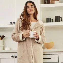 Women's Koolaburra By UGG Plush Hooded Zip Robe Cafe Creme 17 Women's Koolaburra By UGG Plush Hooded Zip Robe Cafe Creme -Koolaburra by UGG shop unnamed file 503