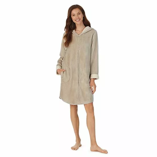 Women's Koolaburra By UGG Plush Hooded Zip Robe Cafe Creme 10 Women's Koolaburra By UGG Plush Hooded Zip Robe Cafe Creme - Image 10