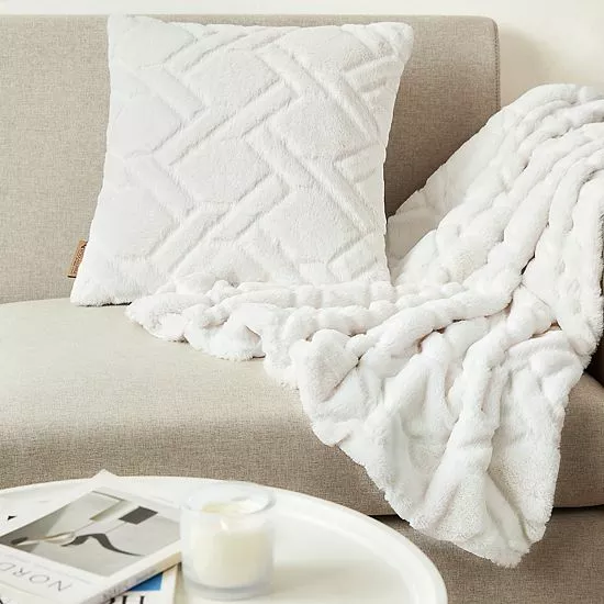 Koolaburra By UGG Candice Faux Fur Throw Pillow Navy 2 Koolaburra By UGG Candice Faux Fur Throw Pillow Navy - Image 2