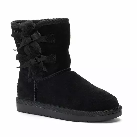 Koolaburra By UGG Victoria Girls' Short Winter Boots Black 7 Koolaburra By UGG Victoria Girls' Short Winter Boots Black - Image 7