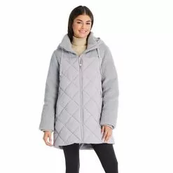 Women's Koolaburra By UGG Mixed-Media Puffer Coat Cloud Blue