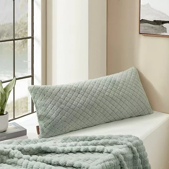 Koolaburra By UGG Octavia Faux Fur Bolster Throw Pillow Wild Dove 2 Koolaburra By UGG Octavia Faux Fur Bolster Throw Pillow Wild Dove - Image 2