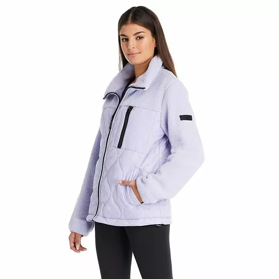 Women's Koolaburra By UGG Mixed-Media Fleece Jacket Lilac 3 Women's Koolaburra By UGG Mixed-Media Fleece Jacket Lilac - Image 3