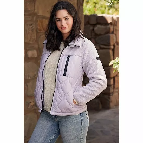 Women's Koolaburra By UGG Mixed-Media Fleece Jacket Lilac 8 Women's Koolaburra By UGG Mixed-Media Fleece Jacket Lilac - Image 8