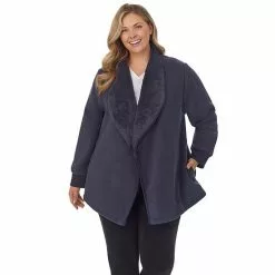 Plus Size Koolaburra By UGG Microfleece & Sherpa Open Cardigan Black 9 Plus Size Koolaburra By UGG Microfleece & Sherpa Open Cardigan Black -Koolaburra by UGG shop unnamed file 976