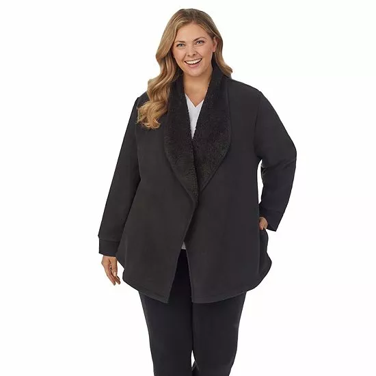 Plus Size Koolaburra By UGG Microfleece & Sherpa Open Cardigan Black 5 Plus Size Koolaburra By UGG Microfleece & Sherpa Open Cardigan Black - Image 5